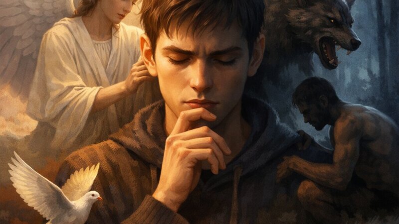 Cilvēka dabas pretrunas: ceļš starp eņģeli un dzīvnieku