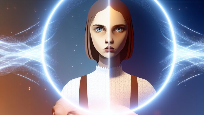 Meitene ar divām būtībām