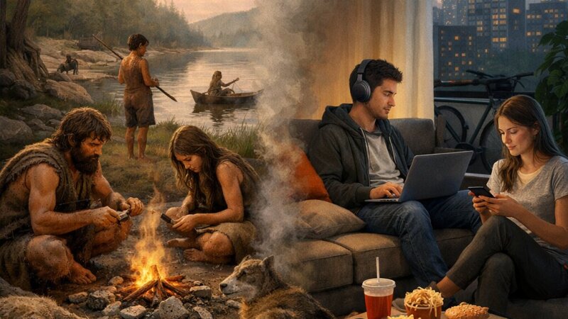 Mezolīta cilvēka dzīves īpatnības pret mūsdienu dzīvesveidu